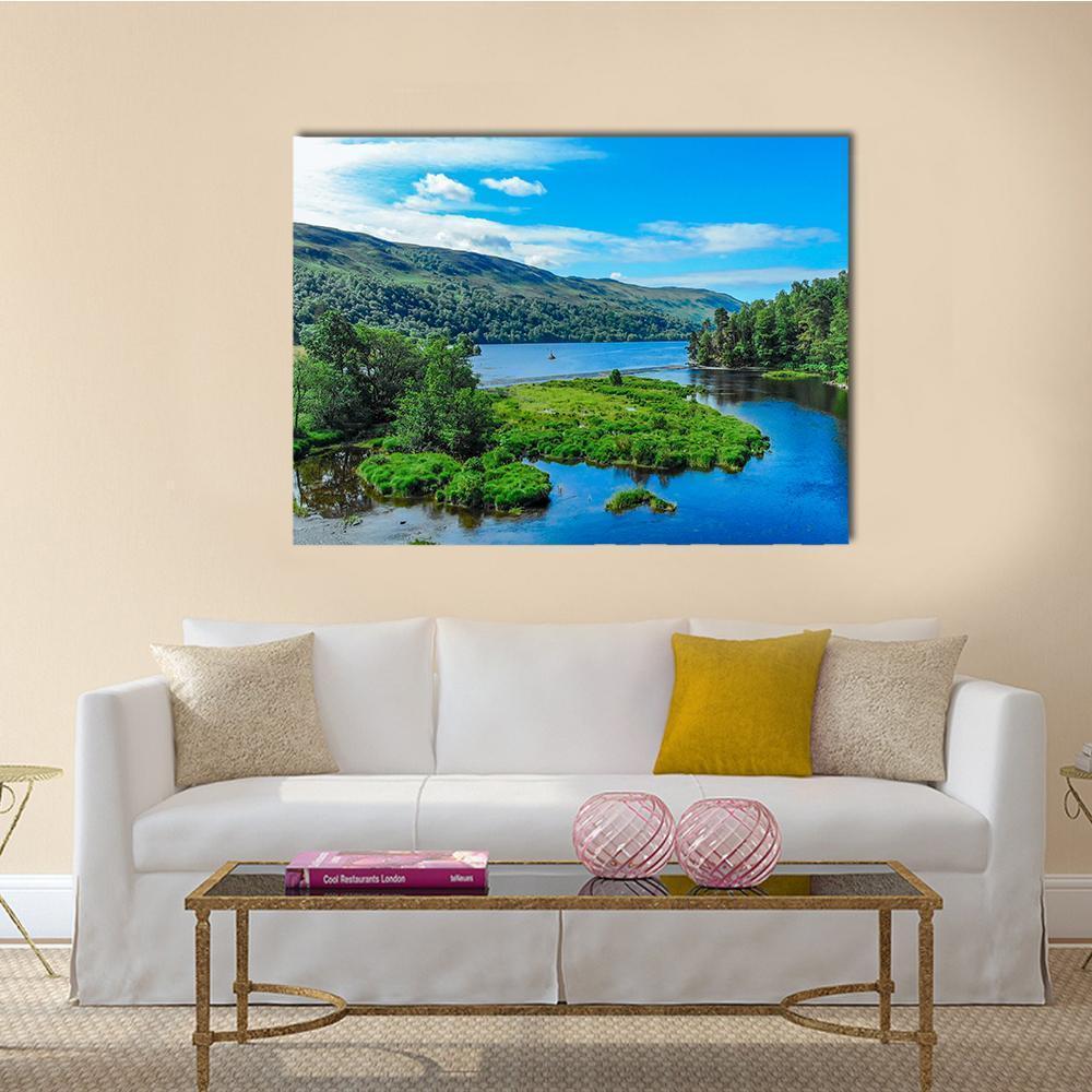 Lake In Scottish Highlands Canvas Wall Art-1 Piece-Gallery Wrap-48&quot; x 32&quot;-Tiaracle