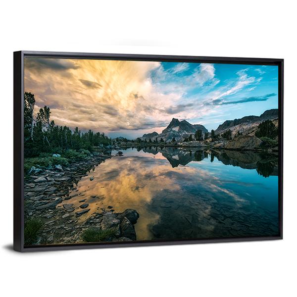 Lake In Sierra Nevada Canvas Wall Art-3 Horizontal-Gallery Wrap-25" x 16"-Tiaracle