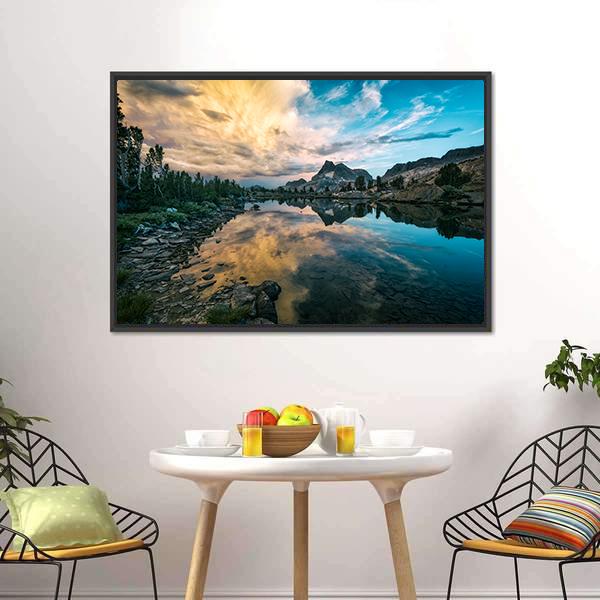 Lake In Sierra Nevada Canvas Wall Art-3 Horizontal-Gallery Wrap-25" x 16"-Tiaracle