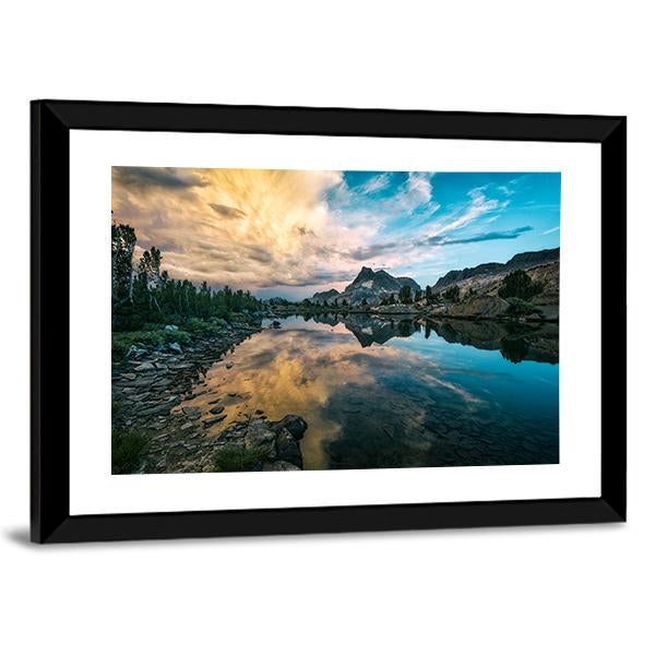 Lake In Sierra Nevada Canvas Wall Art-3 Horizontal-Gallery Wrap-25" x 16"-Tiaracle