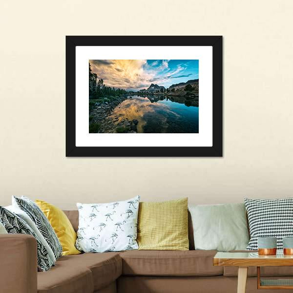Lake In Sierra Nevada Canvas Wall Art-3 Horizontal-Gallery Wrap-25" x 16"-Tiaracle