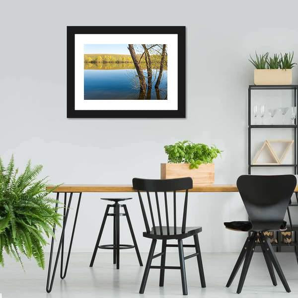 Lake In Spring Park Canvas Wall Art-3 Horizontal-Gallery Wrap-25" x 16"-Tiaracle
