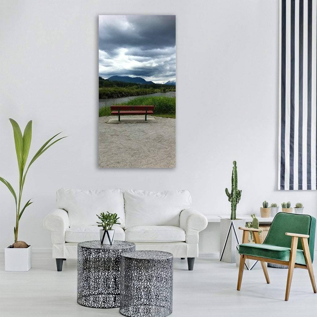 Lake In Summer Landscape Vertical Canvas Wall Art-3 Vertical-Gallery Wrap-12" x 25"-Tiaracle