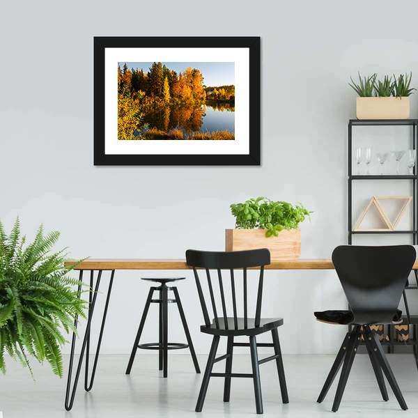 Lake In Sunset Rays Canvas Wall Art-3 Horizontal-Gallery Wrap-25" x 16"-Tiaracle