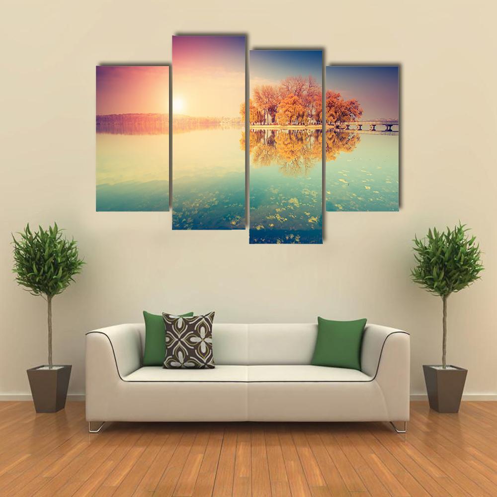 Lake In Ternopil Canvas Wall Art-4 Pop-Gallery Wrap-50" x 32"-Tiaracle