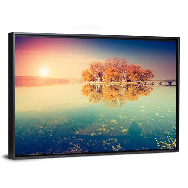 Lake In Ternopil Canvas Wall Art-3 Horizontal-Gallery Wrap-25" x 16"-Tiaracle