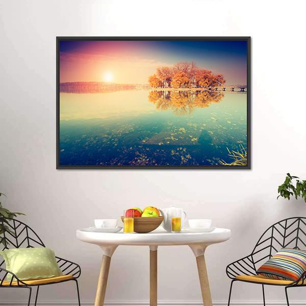 Lake In Ternopil Canvas Wall Art-3 Horizontal-Gallery Wrap-25" x 16"-Tiaracle
