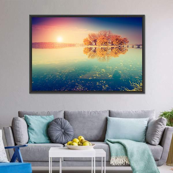 Lake In Ternopil Canvas Wall Art-3 Horizontal-Gallery Wrap-25" x 16"-Tiaracle