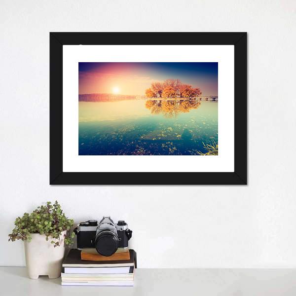 Lake In Ternopil Canvas Wall Art-1 Piece-Framed Print-20" x 16"-Tiaracle
