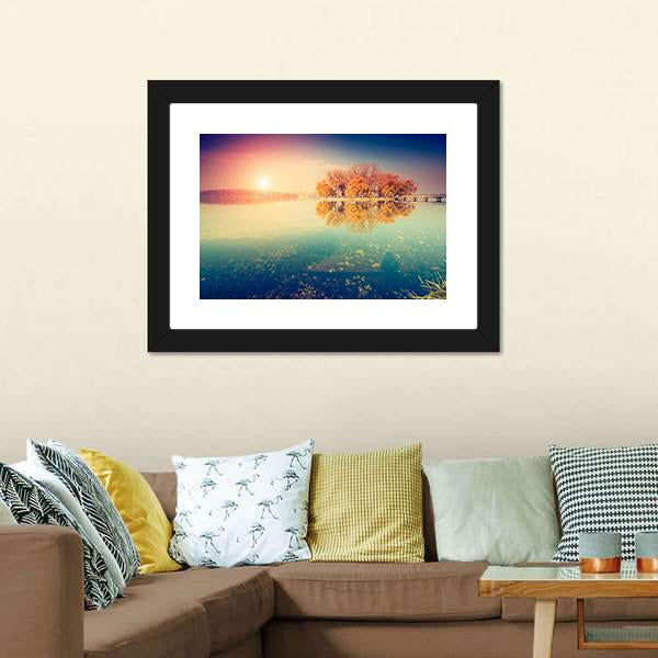 Lake In Ternopil Canvas Wall Art-3 Horizontal-Gallery Wrap-25" x 16"-Tiaracle