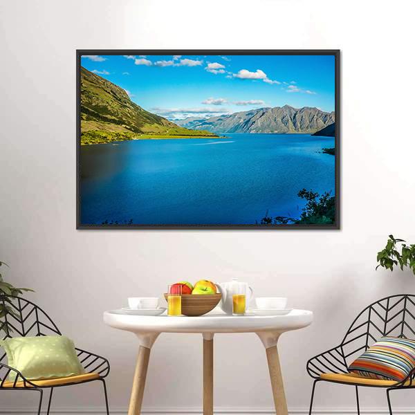 Lake In The New Zealand Canvas Wall Art-3 Horizontal-Gallery Wrap-25" x 16"-Tiaracle