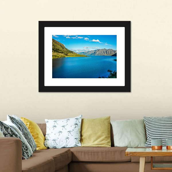 Lake In The New Zealand Canvas Wall Art-3 Horizontal-Gallery Wrap-25" x 16"-Tiaracle