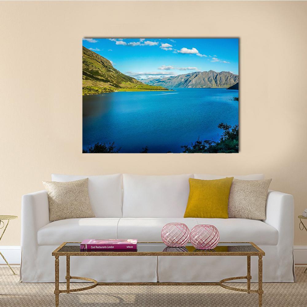 Lake In The New Zealand Canvas Wall Art-1 Piece-Gallery Wrap-48" x 32"-Tiaracle