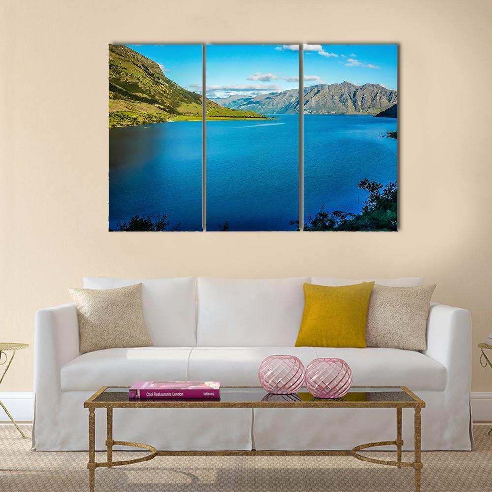 Lake In The New Zealand Canvas Wall Art-3 Horizontal-Gallery Wrap-37" x 24"-Tiaracle