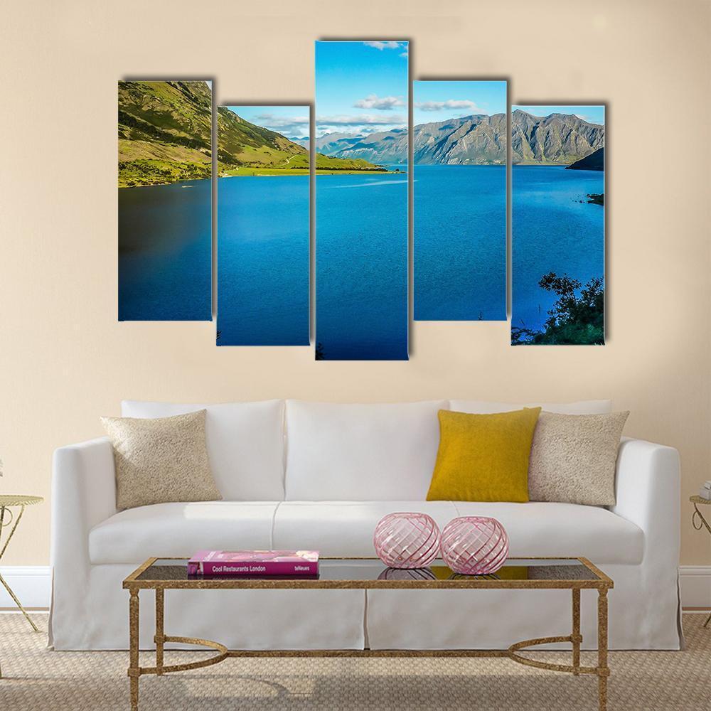 Lake In The New Zealand Canvas Wall Art-5 Pop-Gallery Wrap-47" x 32"-Tiaracle