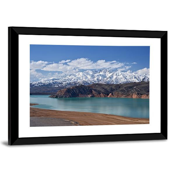Lake In Uzbekistan Canvas Wall Art-3 Horizontal-Gallery Wrap-25" x 16"-Tiaracle