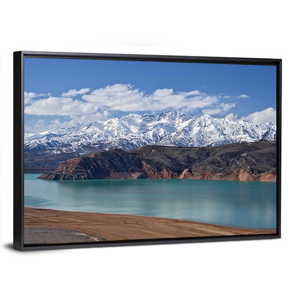 Lake In Uzbekistan Canvas Wall Art-5 Horizontal-Gallery Wrap-22" x 12"-Tiaracle