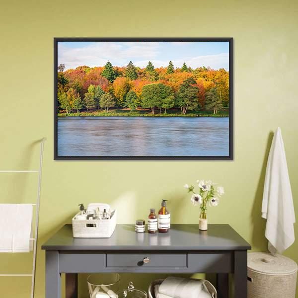 Lake In Virginia Canvas Wall Art-1 Piece-Floating Frame-24" x 16"-Tiaracle