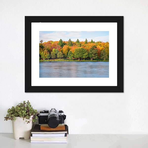 Lake In Virginia Canvas Wall Art-1 Piece-Framed Print-20" x 16"-Tiaracle