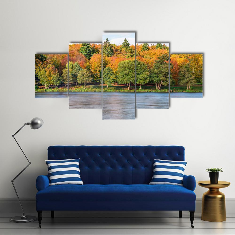Lake In Virginia Canvas Wall Art-5 Star-Gallery Wrap-62" x 32"-Tiaracle