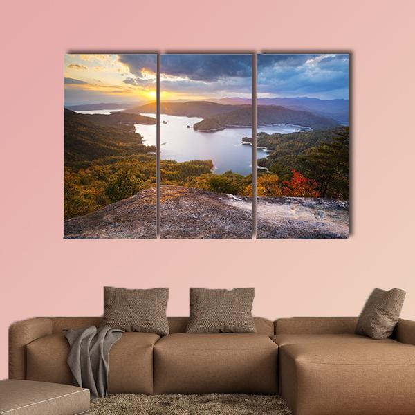 Lake Jocassee US Canvas Wall Art-3 Horizontal-Gallery Wrap-37" x 24"-Tiaracle