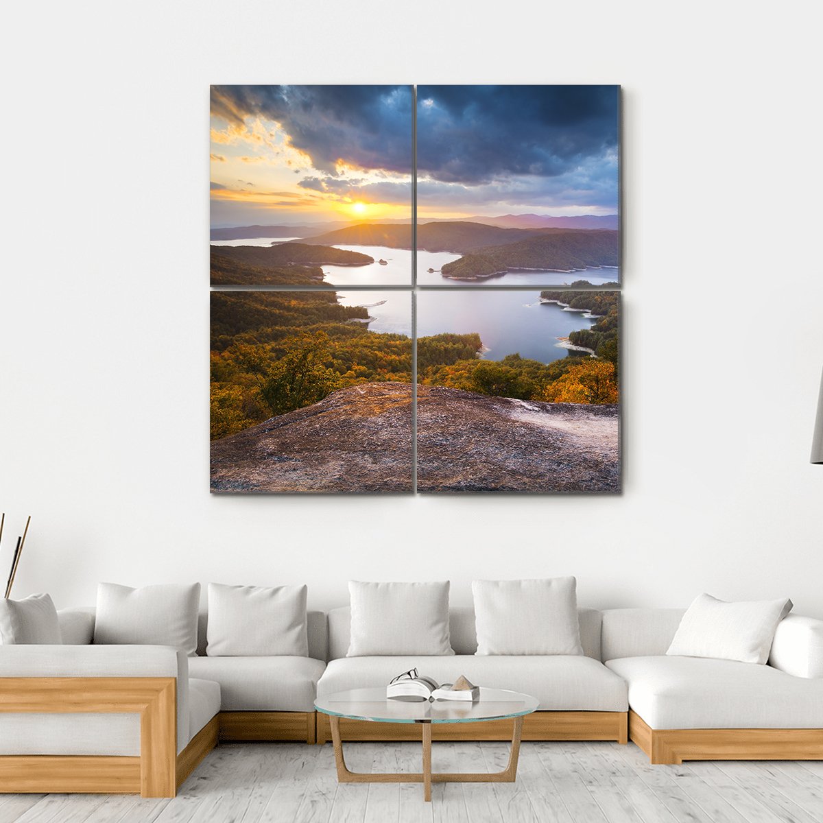 Lake Jocassee US Canvas Wall Art-4 Square-Gallery Wrap-17" x 17"-Tiaracle