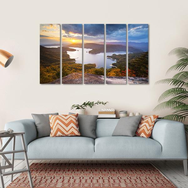 Lake Jocassee US Canvas Wall Art-5 Horizontal-Gallery Wrap-22" x 12"-Tiaracle