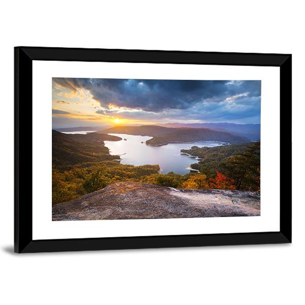Lake Jocassee US Canvas Wall Art-5 Horizontal-Gallery Wrap-22" x 12"-Tiaracle