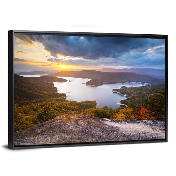 Lake Jocassee US Canvas Wall Art-5 Horizontal-Gallery Wrap-22" x 12"-Tiaracle