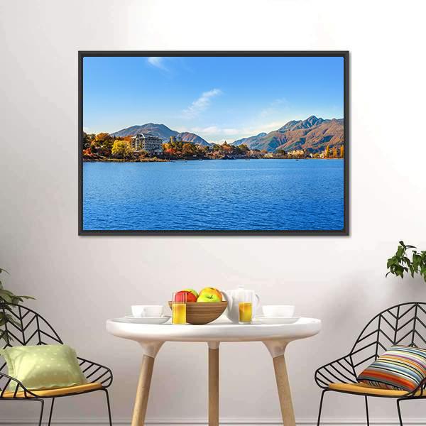 Lake Kawaguchi Japan Canvas Wall Art-3 Horizontal-Gallery Wrap-25" x 16"-Tiaracle