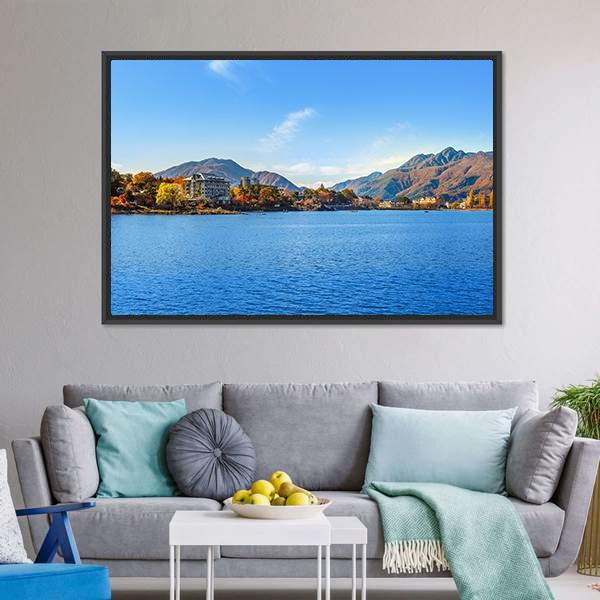 Lake Kawaguchi Japan Canvas Wall Art-3 Horizontal-Gallery Wrap-25" x 16"-Tiaracle