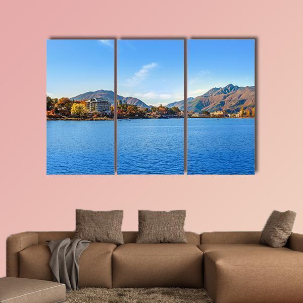 Lake Kawaguchi Japan Canvas Wall Art-3 Horizontal-Gallery Wrap-37" x 24"-Tiaracle