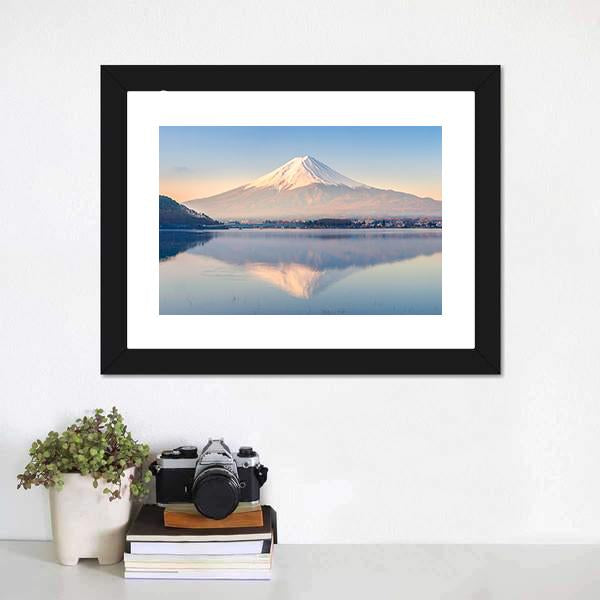 Lake Kawaguchiko Canvas Wall Art-1 Piece-Framed Print-20" x 16"-Tiaracle