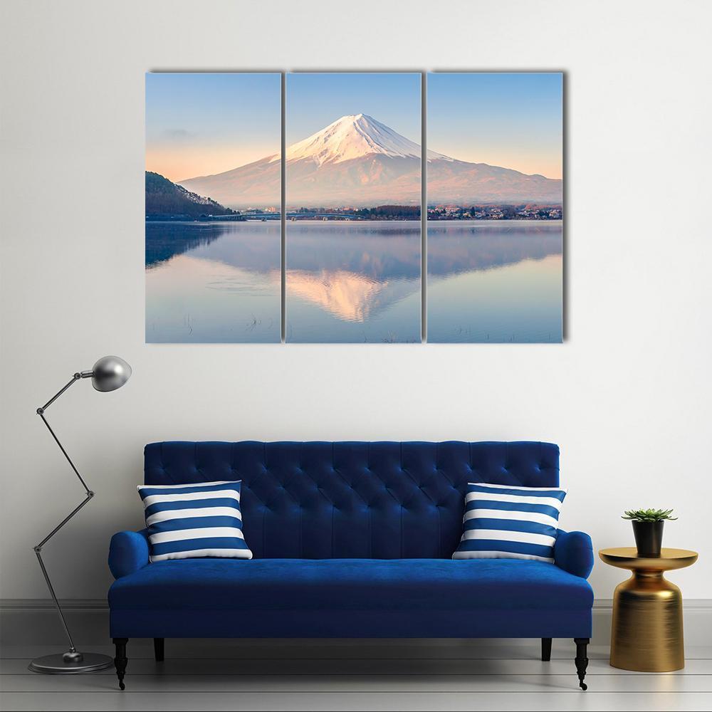 Lake Kawaguchiko Canvas Wall Art-3 Horizontal-Gallery Wrap-37" x 24"-Tiaracle