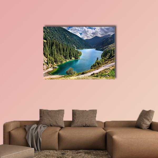 Lake Kolsai Canvas Wall Art-1 Piece-Gallery Wrap-36" x 24"-Tiaracle