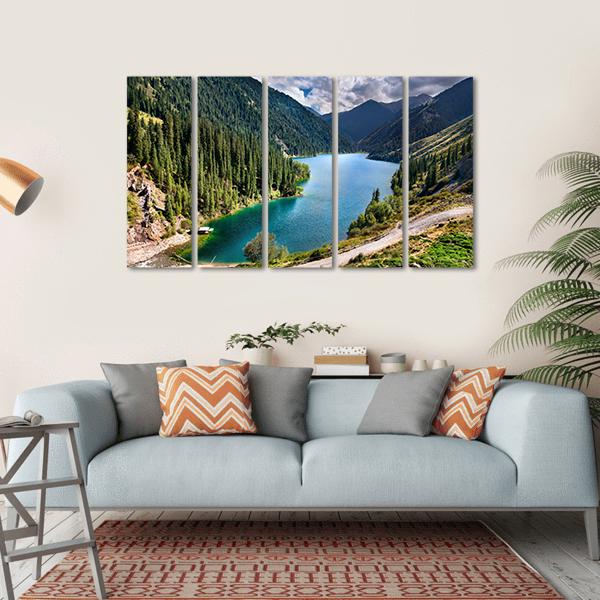 Lake Kolsai Canvas Wall Art-5 Horizontal-Gallery Wrap-22" x 12"-Tiaracle