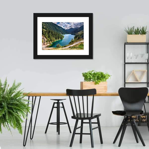 Lake Kolsai Canvas Wall Art-5 Horizontal-Gallery Wrap-22" x 12"-Tiaracle