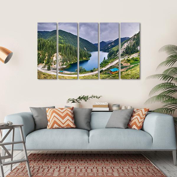 Lake Kolsai Kazakhstan Canvas Wall Art-5 Horizontal-Gallery Wrap-22" x 12"-Tiaracle