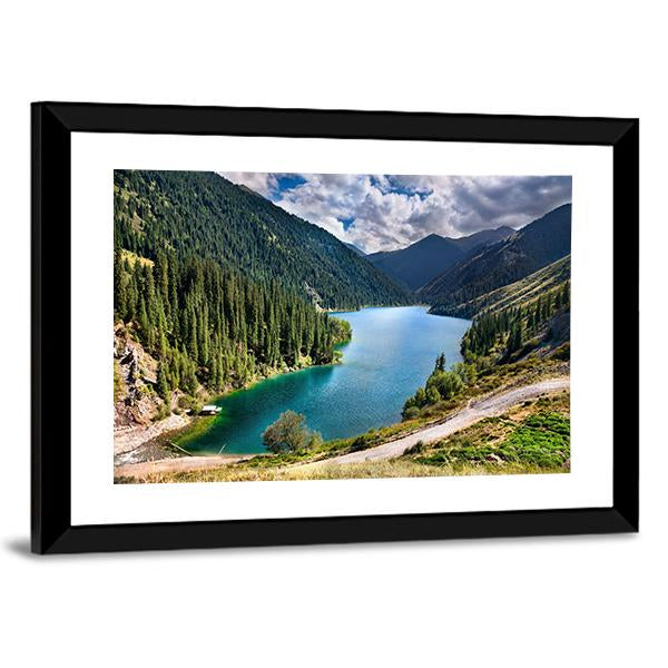 Lake Kolsai Panoramic Canvas Wall Art-1 Piece-36" x 12"-Tiaracle