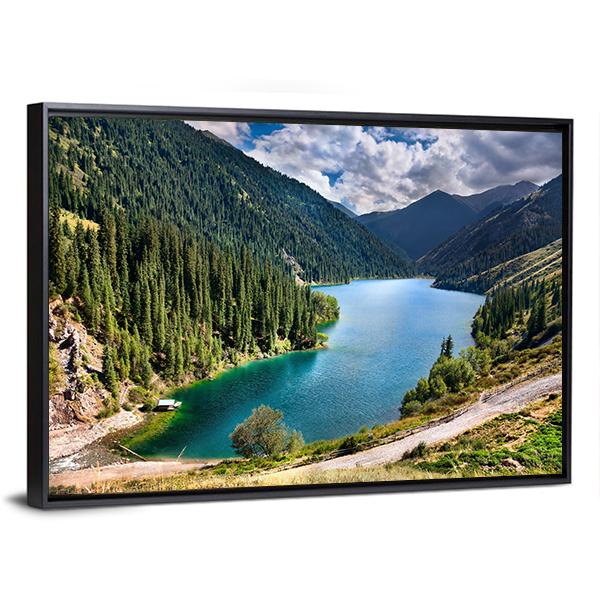 Lake Kolsai Panoramic Canvas Wall Art-1 Piece-36" x 12"-Tiaracle