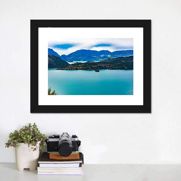 Lake Kremasta Canvas Wall Art-1 Piece-Framed Print-20" x 16"-Tiaracle
