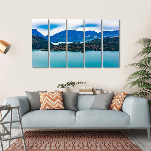 Lake Kremasta Canvas Wall Art-5 Horizontal-Gallery Wrap-22" x 12"-Tiaracle