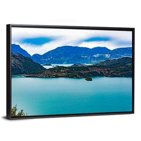 Lake Kremasta Canvas Wall Art-3 Horizontal-Gallery Wrap-25" x 16"-Tiaracle
