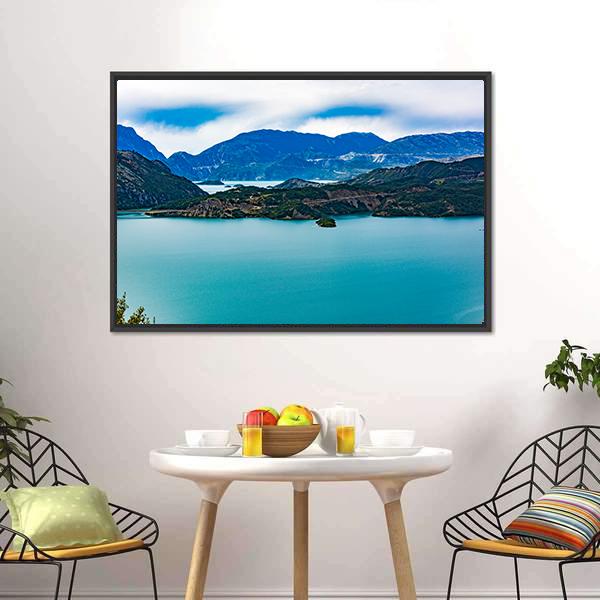 Lake Kremasta Canvas Wall Art-3 Horizontal-Gallery Wrap-25" x 16"-Tiaracle