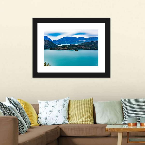 Lake Kremasta Canvas Wall Art-3 Horizontal-Gallery Wrap-25" x 16"-Tiaracle
