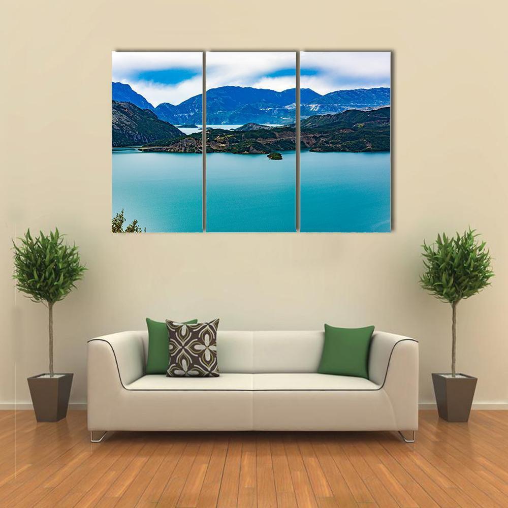 Lake Kremasta Canvas Wall Art-3 Horizontal-Gallery Wrap-37" x 24"-Tiaracle