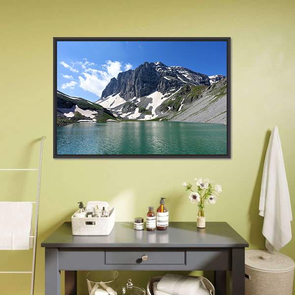 Lake Kseroloutsa Canvas Wall Art-1 Piece-Floating Frame-24" x 16"-Tiaracle