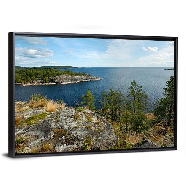 Lake Ladoga Canvas Wall Art-3 Horizontal-Gallery Wrap-25" x 16"-Tiaracle