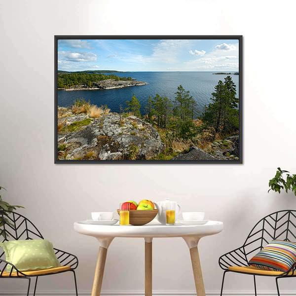 Lake Ladoga Canvas Wall Art-3 Horizontal-Gallery Wrap-25" x 16"-Tiaracle