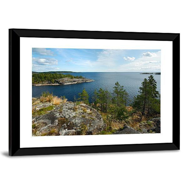 Lake Ladoga Canvas Wall Art-3 Horizontal-Gallery Wrap-25" x 16"-Tiaracle